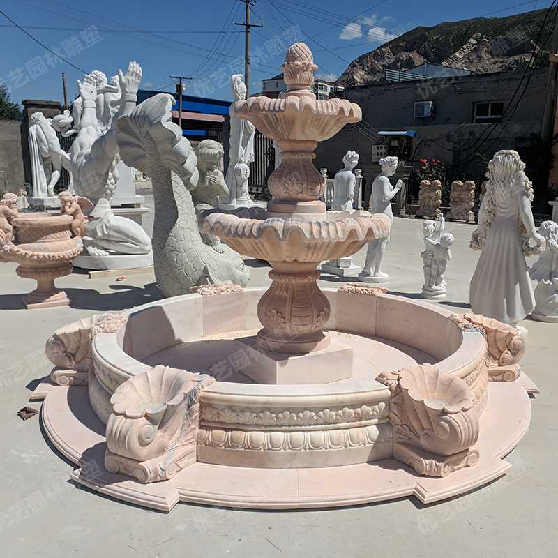 晚霞紅石雕噴泉,景觀石雕噴泉 晚霞紅石雕噴泉,景觀石雕噴泉