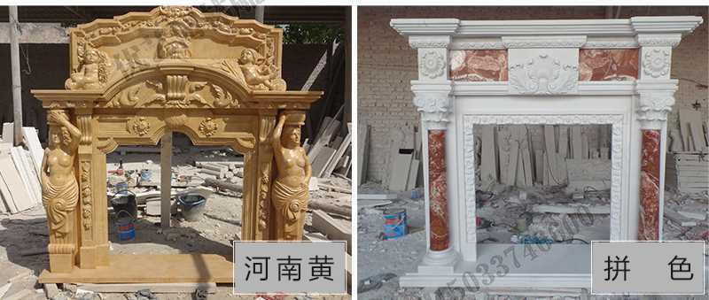石雕壁爐架款式，定制石雕壁爐架，石雕壁爐架廠家