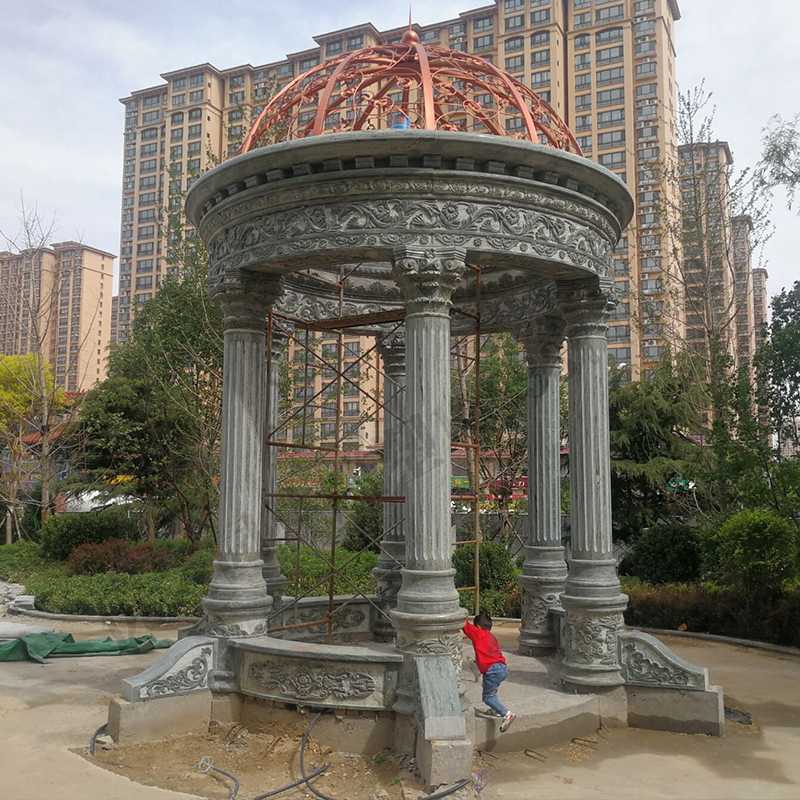 小區景觀涼亭，大理石亭子安裝