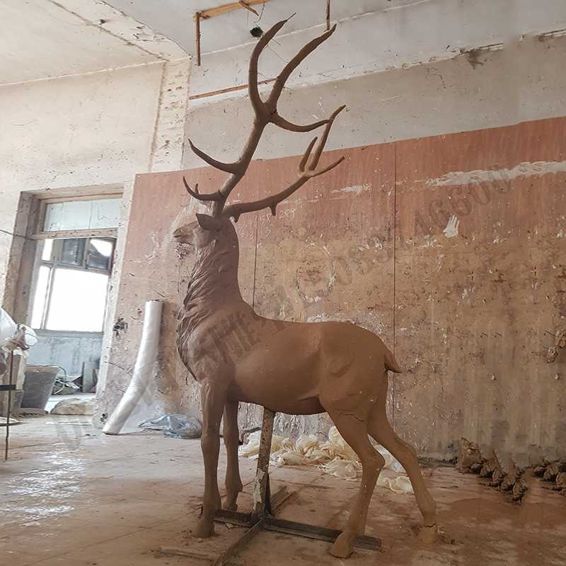銅鹿模型，銅麋鹿雕塑，麋鹿模型，銅麋鹿泥模3.jpg