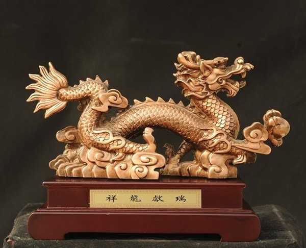 景觀雕塑定制，銅龍擺件